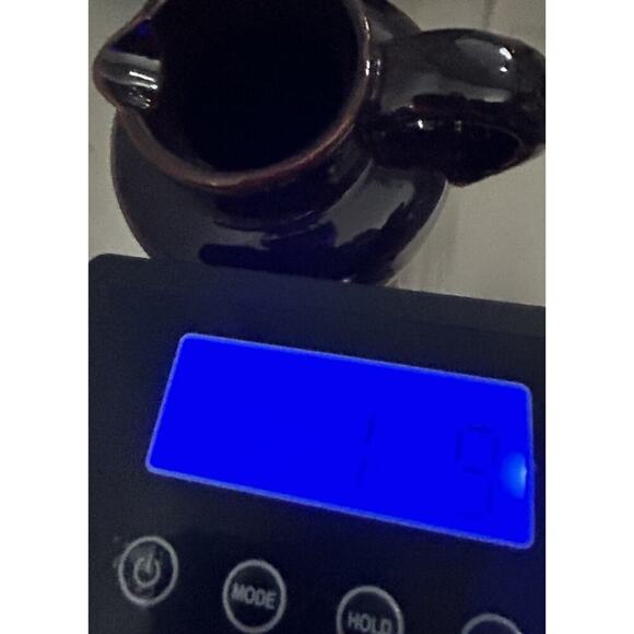 Vintage Stoneware Syrup Pitcher Jug Brown Tan Two Tone 6" Tall Vase Cottage Core - Picture 13 of 13